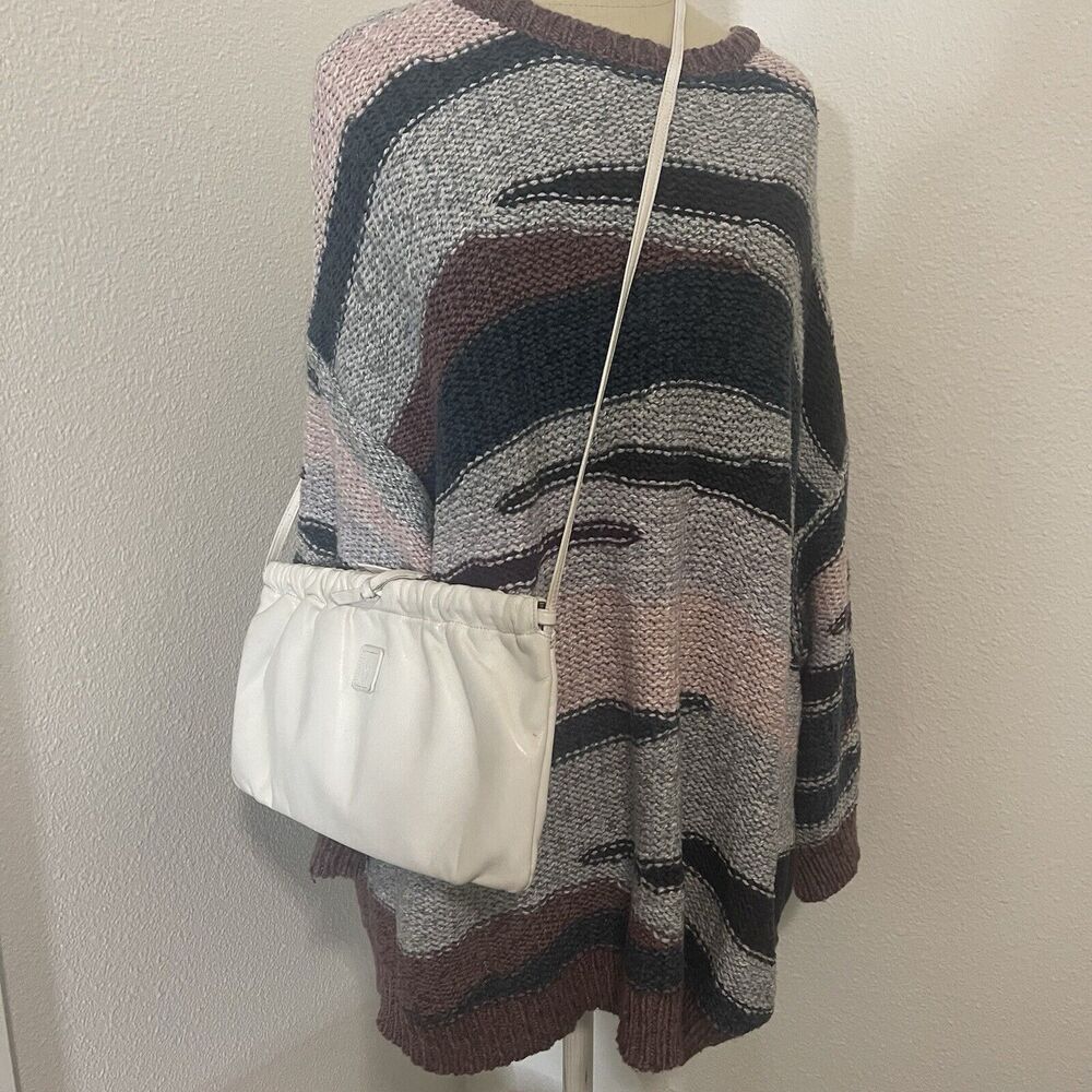 Vintage Anne Klein for Calderon 70s White Leather Shoulder Crossbody Purse